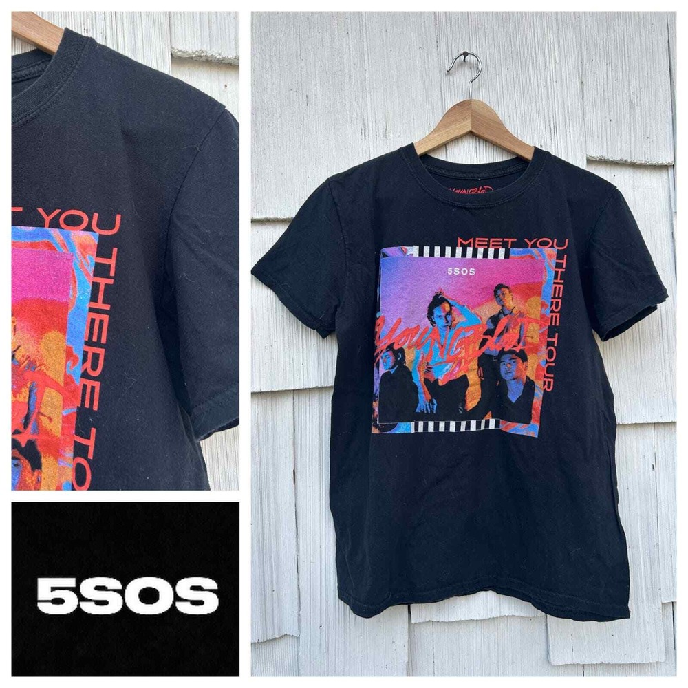 5SOS 5 Seconds of Summer Meet You There Tour Black T‎ Shirt Size XL
